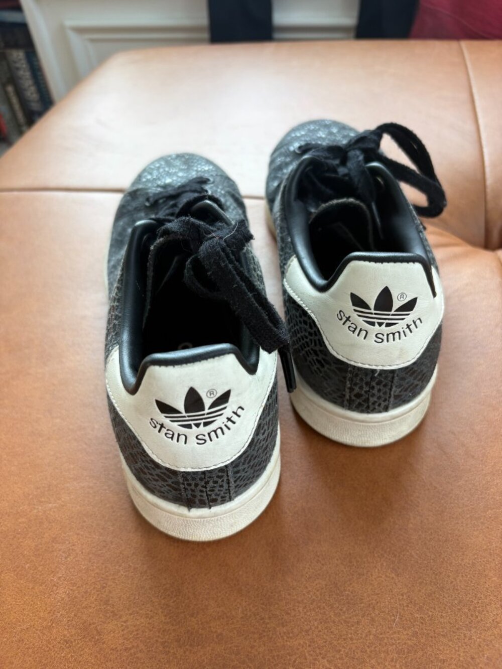 Adidas Originals Stan Smith Black Snakeskin Sneakers | Men's Size 8.5 - Picture 6 of 6